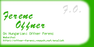 ferenc offner business card